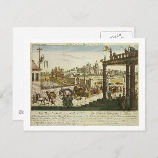 Namchas Platz in Lahore, mit dem goldenen Thron Postkarte (Vorne/Hinten)