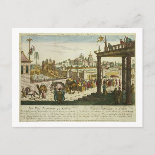 Namchas Platz in Lahore, mit dem goldenen Thron Postkarte (Vorderseite)