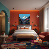 Namche Bazaar Everest View Illustriert Leinwanddruck