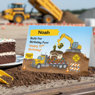 Name 13. Geburtstag Baustelle Karte