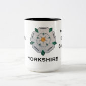 Name, 15oz Yorkshire White Rose Zweifarbige Tasse (Mittel)