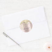 Name 16. Baby Shower Glitzer 3D Rose Gold Runder Aufkleber (Umschlag)