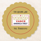 Name, 2025 Trump-Vance America First, 4-in-Round Untersetzer (Vorderseite)