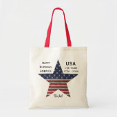 Name || 250. Geburtstag Amerika Benutzerdefiniert Tragetasche (Vorne)