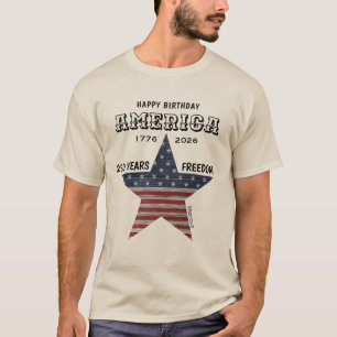 Name 250. Geburtstag Amerika Sandfarbe T-Shirt