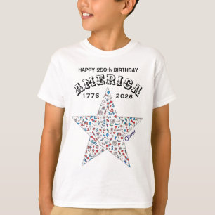 Name 250. Geburtstag Amerika Star Jugend T-Shirt