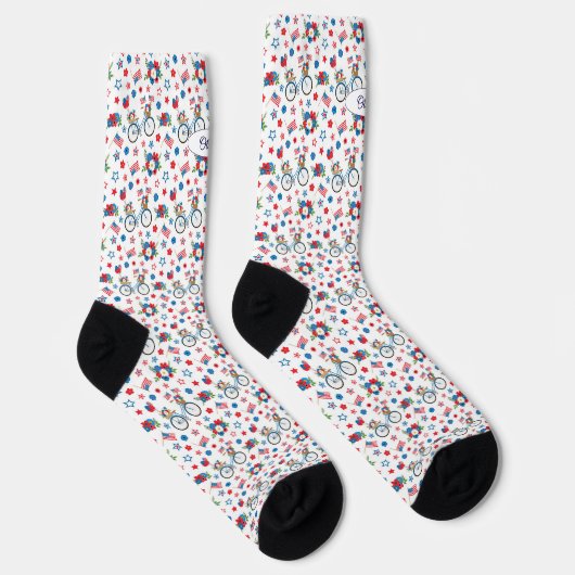 Name, 250 Years Bicycles Flowers Stars Balloons Socken (Rechts)