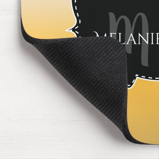 Name 2 des tropischen Sunset-Monogramms mit benutz Mousepad (Ecke)