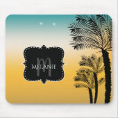 Name 2 des tropischen Sunset-Monogramms mit benutz Mousepad (Vorne)
