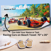 Name, 2 Red Racing Cars auf dem Sand