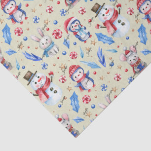 Name, 3 Blatt Papiertuch Whimsischer Weihnachtswei Seidenpapier