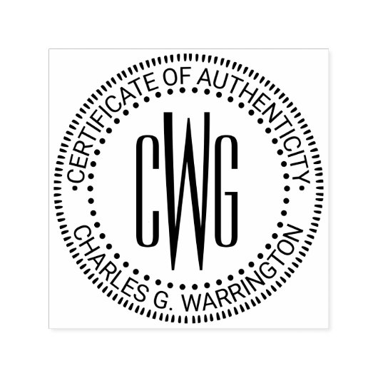 Name, 3 Initial #4 Certificate of Authenticity Permastempel (Design)