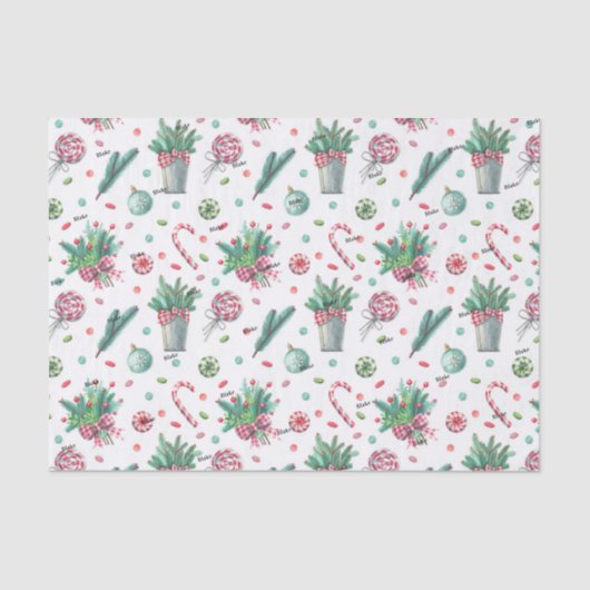 Name, 3 Stk Tissue Peppermints Ferns Gingham Seidenpapier (Vorderseite)