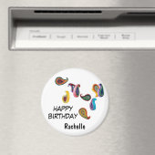 Name, 3 Zoll Happy Birthday Quill Paisleys Magnet (In Situ (Geschirrspüler))