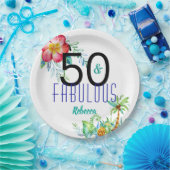 Name 50 und fabelhafter tropischer Blumen50. Pappteller (Party)