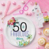 Name 50 und fabelhafter tropischer Blumen50. Pappteller (Party)