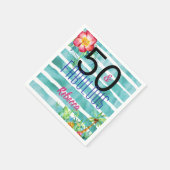 Name 50 und Fabulous Tropical Floral 50. Geburtsta Serviette (Ecke)
