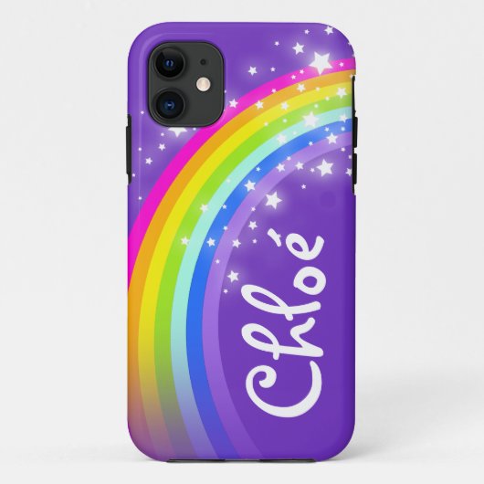 Name (5 Buchstaben) Regenbogenindigo lila Telefonz Case-Mate iPhone Hülle (Rückseite)