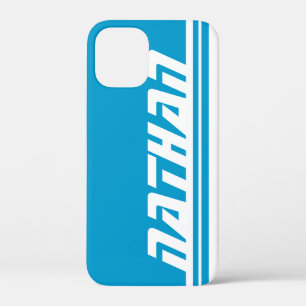 Name 6 Buchstaben Blau-Weiß-Streifen iPhone 12 Mini Hülle
