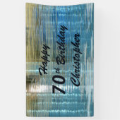 Name 70. Geburtstag Party Blue Reflection in Lake Banner (Vertikal)