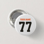 Name 77 Sports Jersey Nummer Black and Orange Button (Vorne & Hinten)