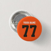 Name 77 Sports Jersey Nummer Black and Orange Button (Vorne & Hinten)