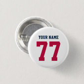 Name 77 Sports Jersey Nummer Blau und Rot Button (Vorne & Hinten)