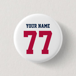 Name 77 Sports Jersey Nummer Blau und Rot Button