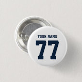 Name 77 Sports Jersey Nummer Marine und White Button (Vorne & Hinten)
