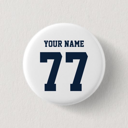 Name 77 Sports Jersey Nummer Marine und White Button (Vorderseite)