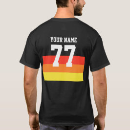 Name 77 Sports Jersey Nummer Schwarz Gelb Rot T-Shirt