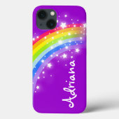 Name 7 Buchstaben Regenbogen lila Mädchen Pad Fall Case-Mate iPhone Hülle (Rückseite)
