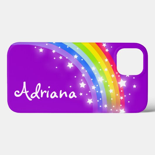 Name 7 Buchstaben Regenbogen lila Mädchen Pad Fall Case-Mate iPhone Hülle (Rückseite (Horizontal))