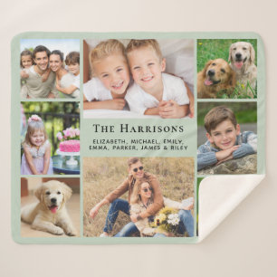 Name 8 für die Monogramm-Reihe "Collage Sage Green Sherpadecke