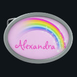 Name 9 Buchstaben Regenbogen rosa ovale Gürtelschn Ovale Gürtelschnalle<br><div class="desc">Benannt Regenbogengurtschnalle,  aktuell liest,  Alexandra oder personalisieren Sie mit dem längeren Namen Ihrer Wahl (nur bis zu 9 Buchstaben). Design inspiriert von den vielen schönen Regenbogen hier in Victoria,  Australien. Gegenstand,  der ausschließlich von Sarah Trett entworfen wurde.</div>