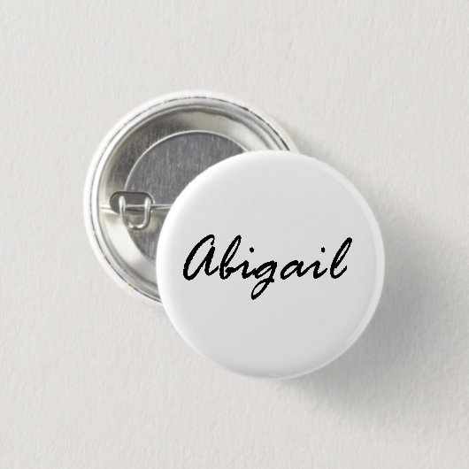 Name Abigail Button (Vorne & Hinten)