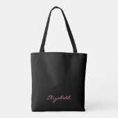 Name, Abstract Pattern Pink Black Gold Circles Tasche (Rückseite)