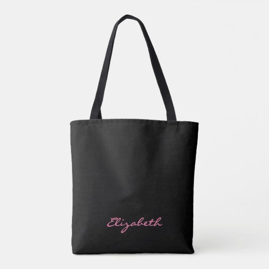 Name, Abstract Pattern Pink Black Gold Circles Tasche (Rückseite)
