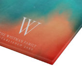 Name Abstrakt Art Türkis Orange Schneidebrett (Ecke)