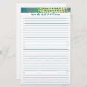 Name Abstrakt Blue Green Lila Lined Stationery Briefpapier (Vorne/Hinten)