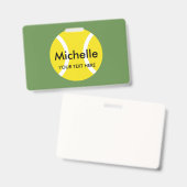 Name-Abzeichen für Tennisspieler und -trainer Ausweis (Vorder- & Rückseite)