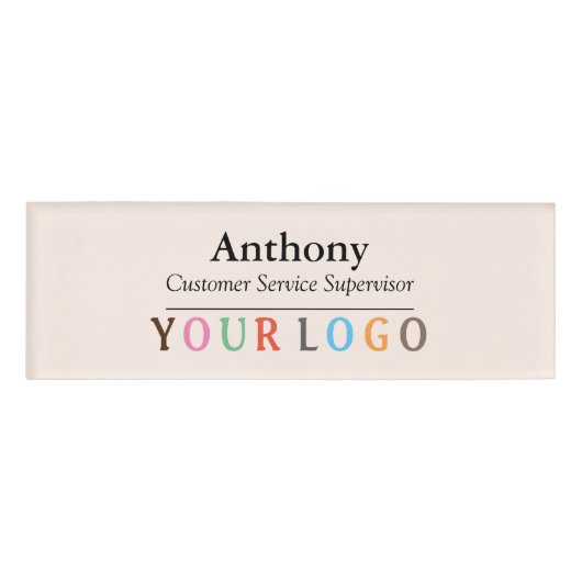Name Abzeichen Magnet Custom Logo Mitarbeiter Groß Namenschild (Vorderseite)