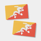 Name Abzeichen mit bhutanischer Flagge Ausweis (Vorder- & Rückseite)
