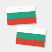 Name Abzeichen mit bulgarischer Flagge Ausweis (Vorder- & Rückseite)