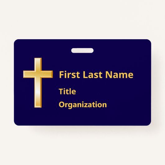 Name Abzeichen mit Christlichem Goldkreuz Ausweis (Vorderseite)