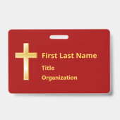 Name Abzeichen mit Christlichem Goldkreuz Ausweis (Vorderseite)