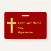 Name Abzeichen mit Christlichem Goldkreuz Ausweis (Vorderseite)