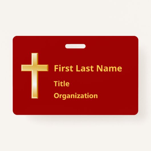 Name Abzeichen mit Christlichem Goldkreuz Ausweis (Vorderseite)