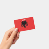 Name Abzeichen mit der Flagge Albaniens Ausweis (Handheld)