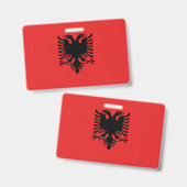 Name Abzeichen mit der Flagge Albaniens Ausweis (Vorder- & Rückseite)